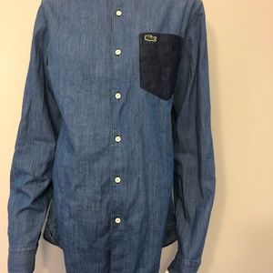 Men’s Locoste Denim Dress Shirt Size 38